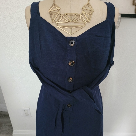 Wild fable jumpsuit navy blue adjustable straps - Picture 2 of 5